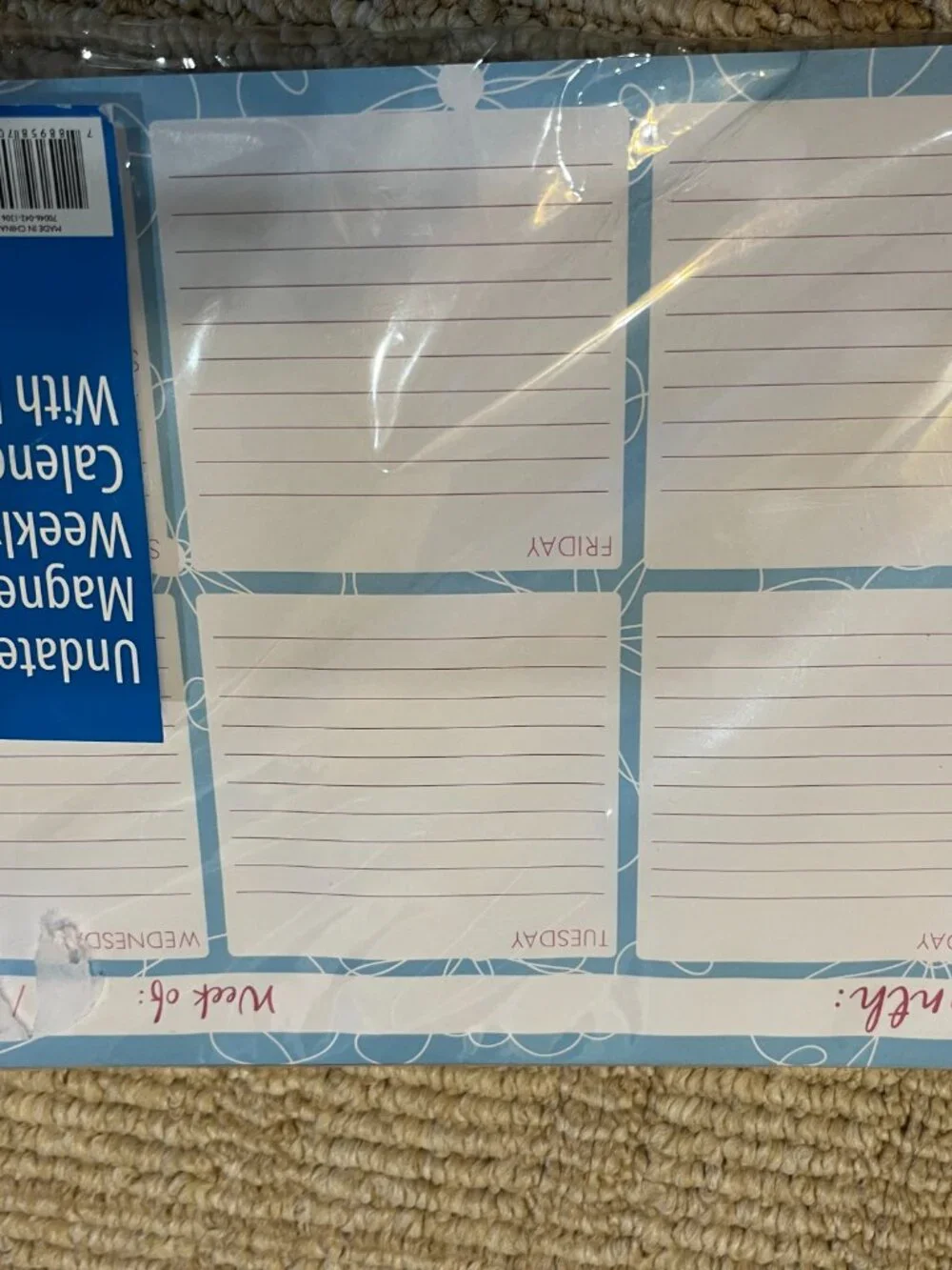 Weekly Magnetic Calendar Planner 52 Sheets With‎ Pen (new)